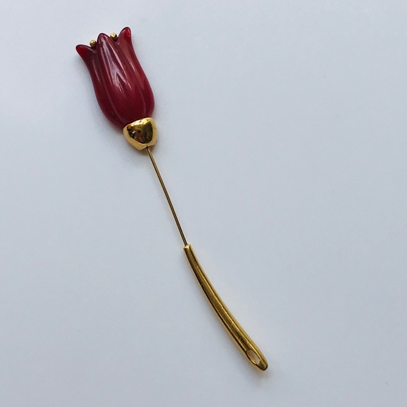 Givenchy Jewelry - VINTAGE GIVENCHY 1978 LUCITE  TULIP STICK PIN
